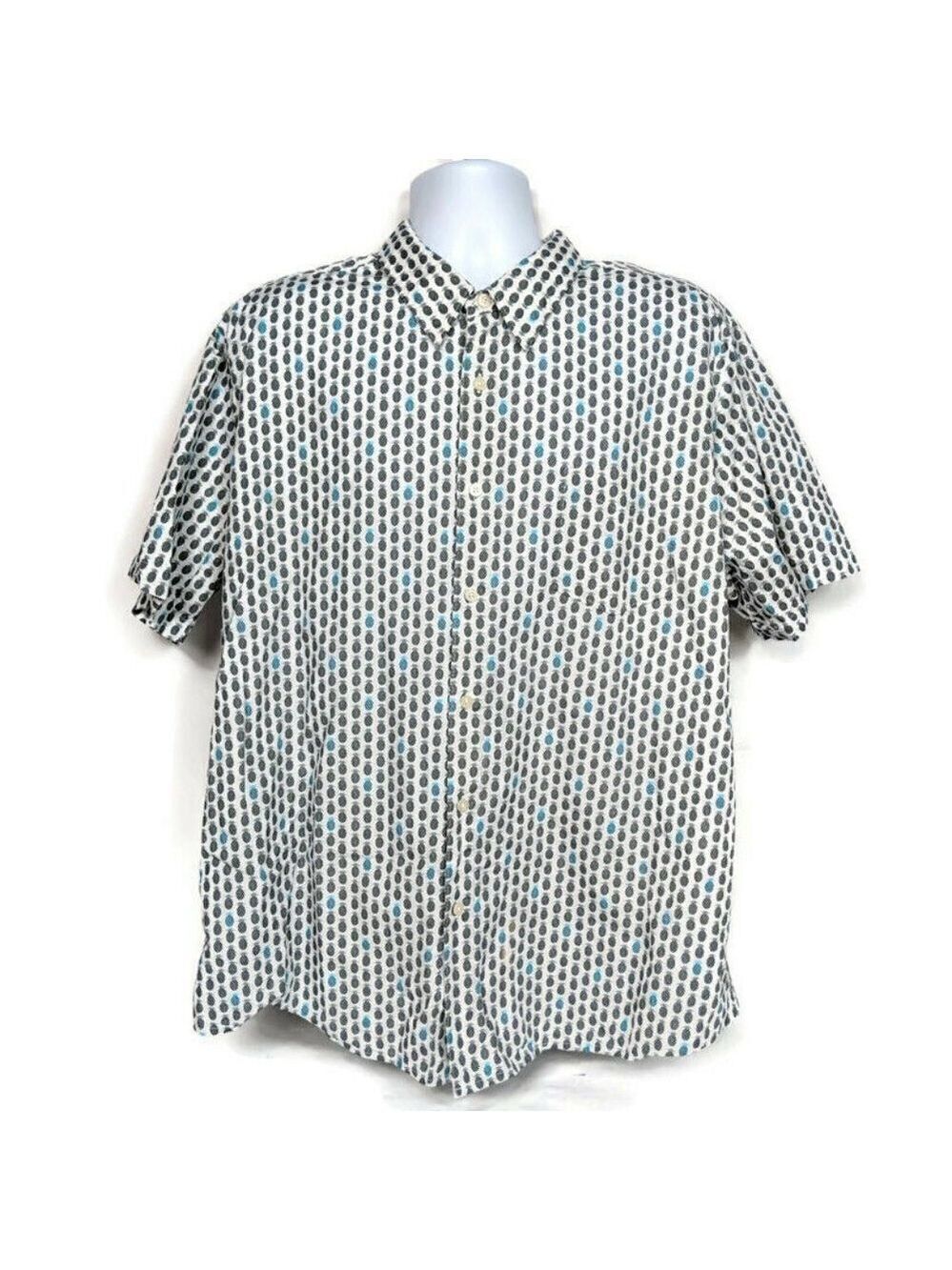 1888 Saddlebred Mens Button Up Shirt XXL Pineapple